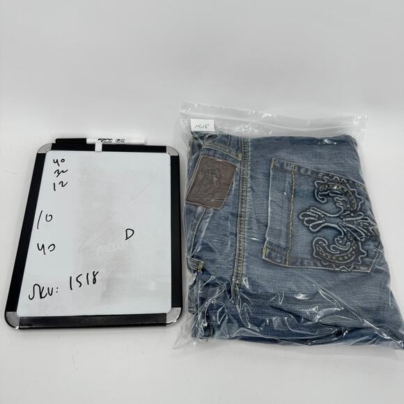 Akademiks Jeans Mens 40 (40x32 ACTUAL) Distressed Faded Wash Relaxed Fit Denim - Picture 12 of 12